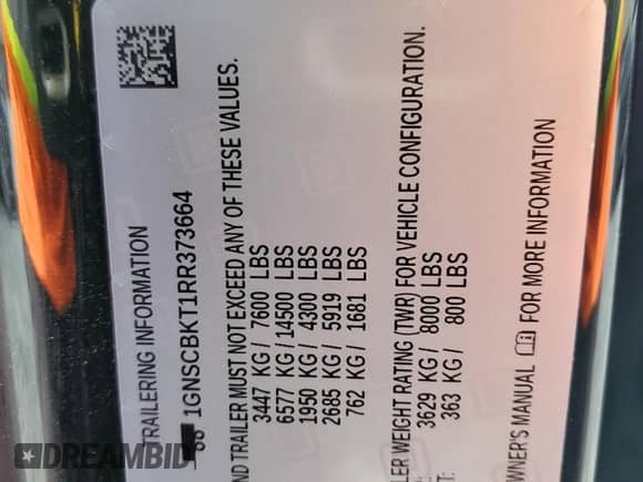 2024 Chevrolet Suburban с VIN 1GNSCBKT1RR373664, выставлен на аукционе Copart как лот 52487605 с пробегом 16 214 миль миль и Списание • Salvage title. История ставок и продаж доступна на DreamBid. Изображение 13.