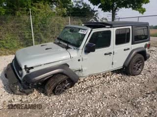 2024 Jeep Wrangler Sport S with VIN 1C4PJXDNXRW297041, listed as a Copart auction lot 59470025 with 15,703 mi miles and Salvage title. Bid and sale history available at DreamBid. Image 1.