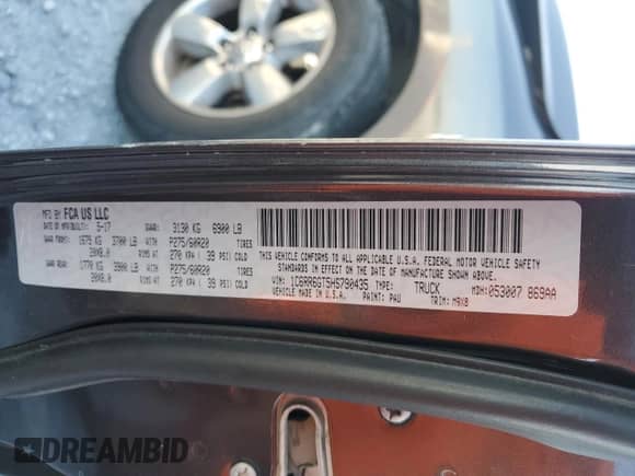 2017 Ram 1500 Big Horn с VIN 1C6RR6GT5HS790435, выставлен на аукционе Copart как лот 67577925 с пробегом 77 587 миль миль и Списание • Salvage title. История ставок и продаж доступна на DreamBid. Изображение 12.