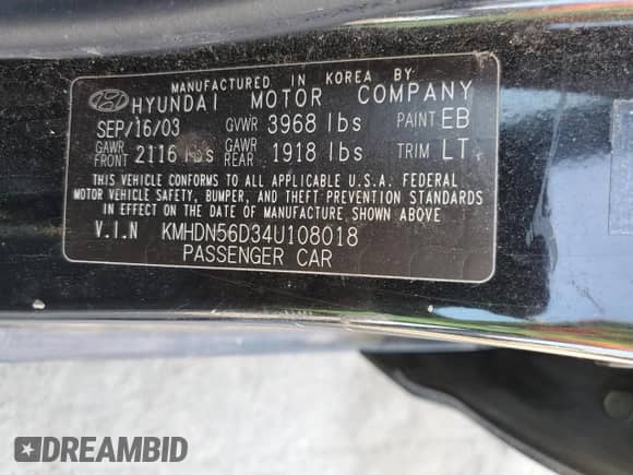 2004 Hyundai Elantra GT z VIN KMHDN56D34U108018, wystawiony jako Copart lot #78328084 z przebiegiem 133 362 mil mil oraz Czysty tytuł • Clean title. Historia ofert i sprzedaży dostępna na DreamBid. Obrazek 12.