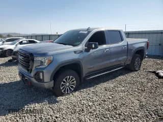 2021 GMC Sierra 1500 AT4 with VIN 1GTU9EET2MZ175309, listed as a Copart auction lot 59054285 with 80,590 mi miles and Salvage title. Bid and sale history available at DreamBid. Image 1.