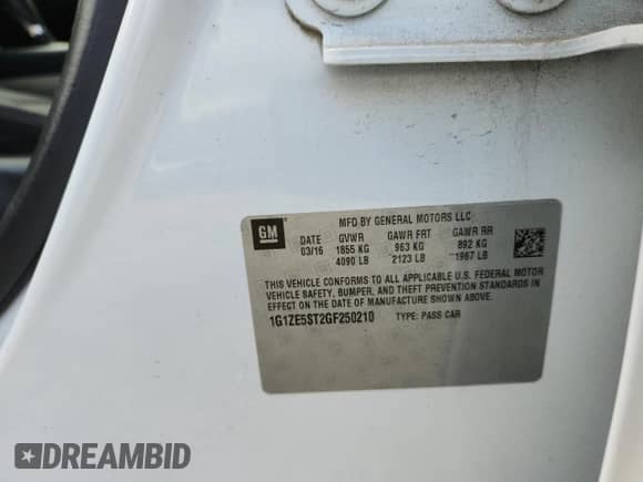 2016 Chevrolet Malibu LT z VIN 1G1ZE5ST2GF250210, wystawiony jako Copart lot #85755965 z przebiegiem 134 541 mil mil oraz Szkoda całkowita • Salvage title. Historia ofert i sprzedaży dostępna na DreamBid. Obrazek 12.