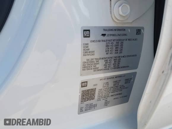 2022 GMC Sierra 1500 AT4 with VIN 1GTP9EEL3NZ130961, listed as a IAAI auction lot 42704880 with 90,866 mi miles and . Bid and sale history available at DreamBid. Image 9.