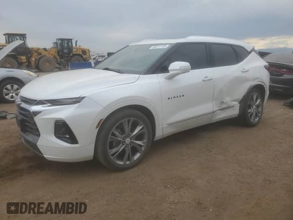 2020 Chevrolet Blazer Premier with VIN 3GNKBLRS7LS553354, listed as a Copart auction lot 66221155 with 62,536 mi miles and Salvage title. Bid and sale history available at DreamBid. Image 1.