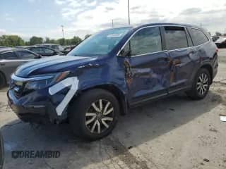 2019 Honda Pilot EX-L z VIN 5FNYF6H45KB017957, wystawiony jako Copart lot #70143595 z przebiegiem 126 717 mil mil oraz Czysty tytuł • Clean title. Historia ofert i sprzedaży dostępna na DreamBid. Obrazek 1.
