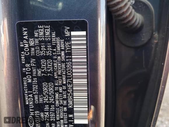 2020 Hyundai Palisade Limited с VIN KM8R54HE7LU038611, выставлен на аукционе Copart как лот 55448713 с пробегом 49 300 миль миль и . История ставок и продаж доступна на DreamBid. Изображение 15.