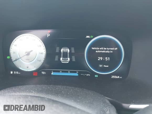 2022 Hyundai Santa Fe Blue with VIN KM8S2DA14NU057895, listed as a IAAI auction lot 42026027 with 25,564 mi miles and . Bid and sale history available at DreamBid. Image 7.