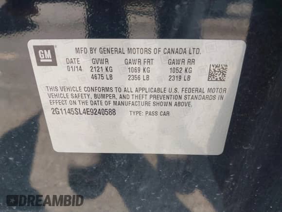 2014 Chevrolet Impala LTZ with VIN 2G1145SL4E9240588, listed as a IAAI auction lot 42828016 with 109,280 mi miles and . Bid and sale history available at DreamBid. Image 9.