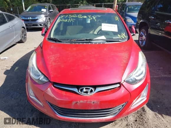 2016 Hyundai Elantra Value Edition with VIN KMHDH4AE8GU489354, listed as a IAAI auction lot 39574508 with Not provided miles and . Bid and sale history available at DreamBid. Image 6.