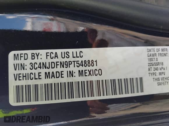 2023 Jeep Compass Latitude Lux с VIN 3C4NJDFN9PT548881, выставлен на аукционе IAAI как лот 42849176 с пробегом 17 702 миль миль и . История ставок и продаж доступна на DreamBid. Изображение 9.