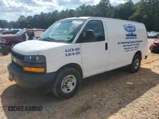 2020 Chevrolet Express Cargo with VIN 1GCWGAFG7L1187641, listed as a Copart auction lot 81770975 with 77,390 mi miles and Salvage title. Bid and sale history available at DreamBid. Image 1.