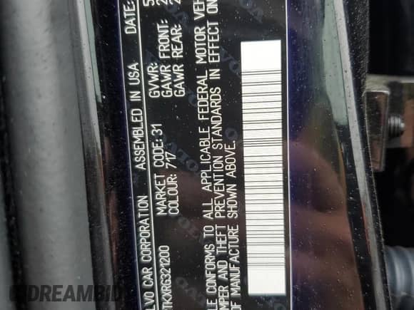 2024 Volvo S60 Core Dark Theme z VIN 7JRL12TKXRG321200, wystawiony jako Copart lot #84996955 z przebiegiem 49 817 mil mil oraz Szkoda całkowita • Salvage title. Historia ofert i sprzedaży dostępna na DreamBid. Obrazek 12.