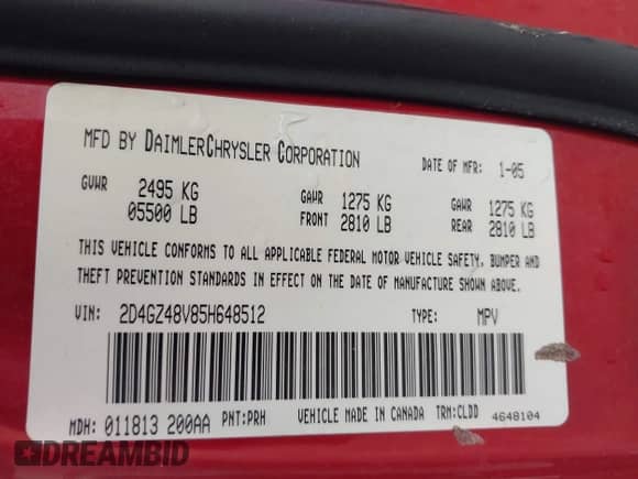 2005 Dodge Magnum SXT with VIN 2D4GZ48V85H648512, listed as a IAAI auction lot 42868043 with 170,616 mi miles and . Bid and sale history available at DreamBid. Image 9.
