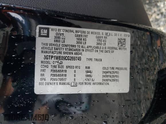2012 GMC Sierra 1500 SLT z VIN 3GTP1WE09CG269749, wystawiony jako Copart lot #85695154 z przebiegiem 94 834 mil mil oraz Szkoda całkowita • Salvage title. Historia ofert i sprzedaży dostępna na DreamBid. Obrazek 12.