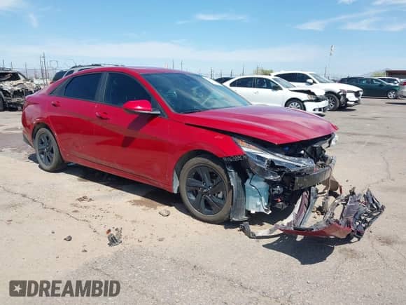 2023 Hyundai Elantra Blue z VIN KMHLM4AJ4PU043240, wystawiony jako IAAI lot #42995081 z przebiegiem 70 855 mil mil oraz . Historia ofert i sprzedaży dostępna na DreamBid. Obrazek 1.