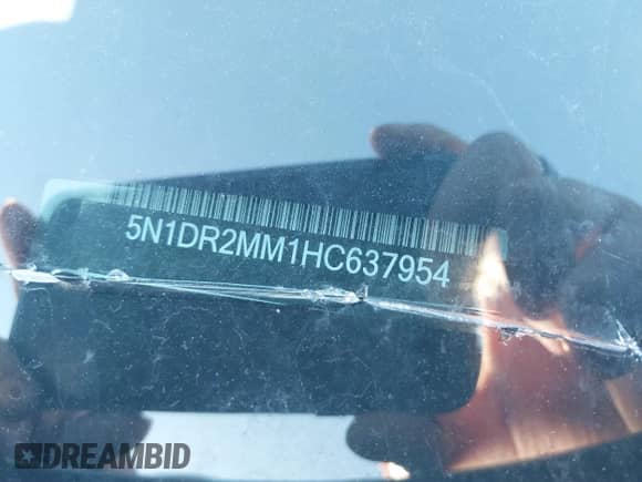 2017 Nissan Pathfinder SV with VIN 5N1DR2MM1HC637954, listed as a IAAI auction lot 41725160 with Not provided miles and . Bid and sale history available at DreamBid. Image 9.