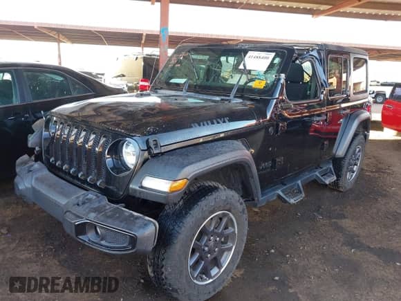 2021 Jeep Wrangler Unlimited Sport Altitude with VIN 1C4HJXDG4MW614164, listed as a IAAI auction lot 41488400 with 49,905 mi miles and . Bid and sale history available at DreamBid. Image 6.