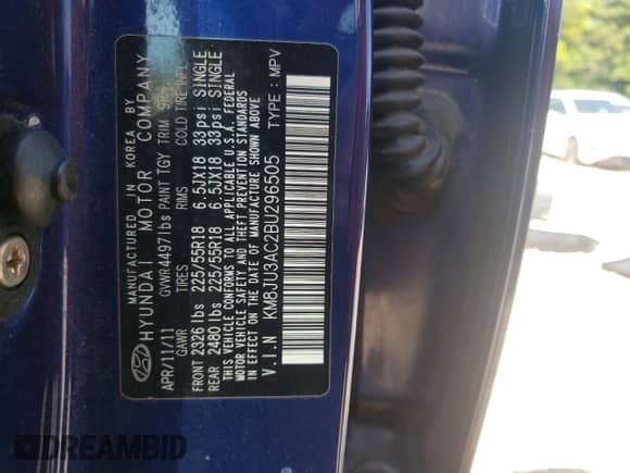 2011 Hyundai Tucson Limited с VIN KM8JU3AC2BU296505, выставлен на аукционе Copart как лот 71511385 с пробегом 86 309 миль миль и Списание • Salvage title. История ставок и продаж доступна на DreamBid. Изображение 13.