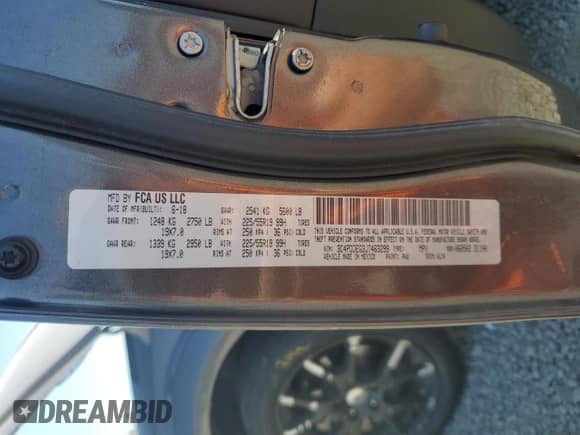 2018 Dodge Journey GT with VIN 3C4PDDEG3JT463299, listed as a Copart auction lot 65776235 with 131,978 mi miles and Salvage title. Bid and sale history available at DreamBid. Image 13.