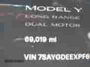 2023 Tesla Model Y Long Range с VIN 7SAYGDEEXPF697167, выставлен на аукционе IAAI как лот 42793490 с пробегом 69 019 миль миль и . История ставок и продаж доступна на DreamBid. Изображение 16.