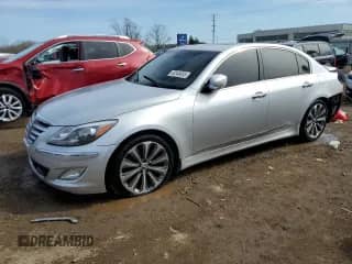2014 Hyundai Genesis R-Spec z VIN KMHGC4DH0EU265669, wystawiony jako Copart lot #48346455 z przebiegiem 77 536 mil mil oraz Szkoda całkowita • Salvage title. Historia ofert i sprzedaży dostępna na DreamBid. Obrazek 1.