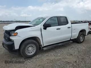 2020 Chevrolet Silverado 1500 Work Truck with VIN 1GCRWAEF9LZ261152, listed as a Copart auction lot 55047875 with 24,782 mi miles and Salvage title. Bid and sale history available at DreamBid. Image 1.