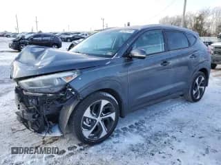 2016 Hyundai Tucson Sport with VIN KM8J33A20GU055446, listed as a Copart auction lot 41842745 with 63,910 mi miles and Salvage title. Bid and sale history available at DreamBid. Image 1.
