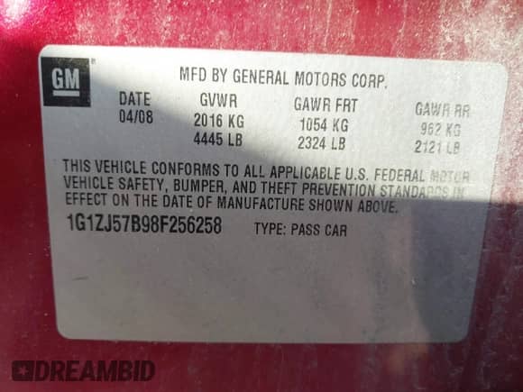 2008 Chevrolet Malibu 2LT с VIN 1G1ZJ57B98F256258, выставлен на аукционе IAAI как лот 43253096 с пробегом 149 604 миль миль и . История ставок и продаж доступна на DreamBid. Изображение 9.