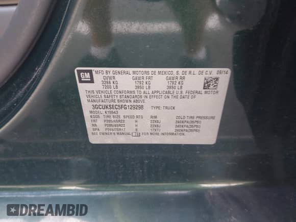 2015 Chevrolet Silverado 1500 LTZ z VIN 3GCUKSEC5FG129298, wystawiony jako IAAI lot #43394371 z przebiegiem 246 150 mil mil oraz . Historia ofert i sprzedaży dostępna na DreamBid. Obrazek 9.