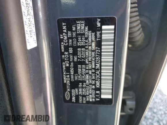 2021 Hyundai Tucson Limited with VIN KM8J3CAL3MU287737, listed as a Copart auction lot 64077565 with 67,505 mi miles and Salvage title. Bid and sale history available at DreamBid. Image 14.