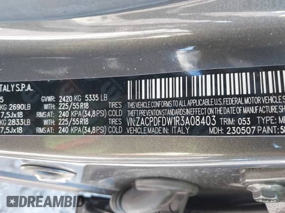 2024 Dodge Hornet R/T Plus z VIN ZACPDFDW1R3A08403, wystawiony jako IAAI lot #41510841 z przebiegiem 2 786 mil mil oraz . Historia ofert i sprzedaży dostępna na DreamBid. Obrazek 9.