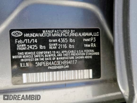 2014 Hyundai Sonata GLS z VIN 5NPEB4AC3EH894117, wystawiony jako Copart lot #70946515 z przebiegiem 114 924 mil mil oraz Szkoda całkowita • Salvage title. Historia ofert i sprzedaży dostępna na DreamBid. Obrazek 12.