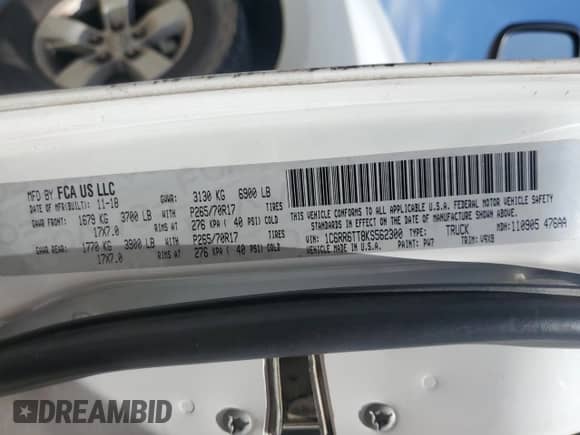 2019 Ram 1500 SLT z VIN 1C6RR6TT8KS562300, wystawiony jako Copart lot #71224445 z przebiegiem 191 019 mil mil oraz Czysty tytuł • Clean title. Historia ofert i sprzedaży dostępna na DreamBid. Obrazek 12.