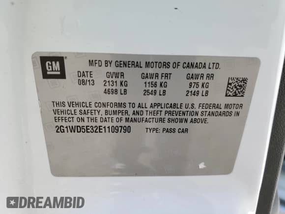 2014 Chevrolet Impala Police Police with VIN 2G1WD5E32E1109790, listed as a Copart auction lot 73966444 with Not provided miles and Non repairable. Bid and sale history available at DreamBid. Image 14.