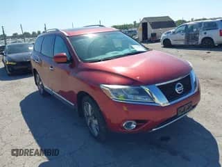 2015 Nissan Pathfinder Platinum with VIN 5N1AR2MM7FC704573, listed as a IAAI auction lot 43247042 with 100,433 mi miles and . Bid and sale history available at DreamBid. Image 1.