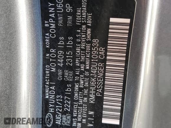 2013 Hyundai Genesis Coupe R-Spec с VIN KMHHU6KJ4DU109538, выставлен на аукционе Copart как лот 76791514 с пробегом 61 250 миль миль и Списание • Salvage title. История ставок и продаж доступна на DreamBid. Изображение 12.