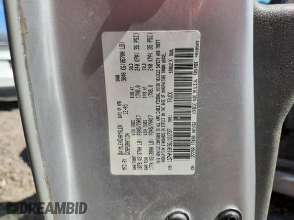 2006 Dodge 1500 ST with VIN 1D7HA18K36J161737, listed as a Copart auction lot 63830125 with 227,282 mi miles and Salvage title. Bid and sale history available at DreamBid. Image 13.