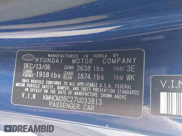 2007 Hyundai Accent GS с VIN KMHCM36C27U033813, выставлен на аукционе IAAI как лот 43097149 с пробегом 121 806 миль миль и . История ставок и продаж доступна на DreamBid. Изображение 9.