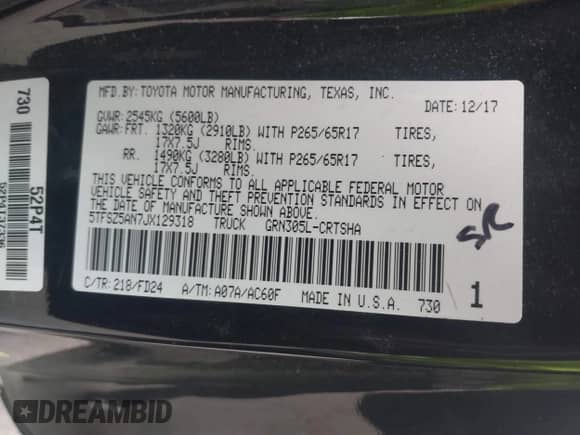 2018 Toyota Tacoma SR5 z VIN 5TFSZ5AN7JX129318, wystawiony jako IAAI lot #42318892 z przebiegiem 78 613 mil mil oraz . Historia ofert i sprzedaży dostępna na DreamBid. Obrazek 9.