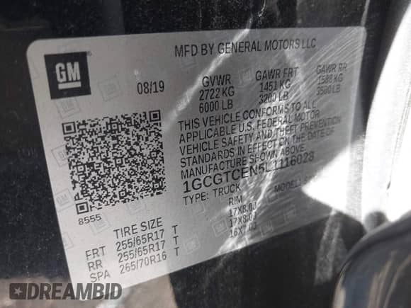 2020 Chevrolet Colorado 4WD LT с VIN 1GCGTCEN5L1116028, выставлен на аукционе IAAI как лот 42753819 с пробегом 61 394 миль миль и . История ставок и продаж доступна на DreamBid. Изображение 9.