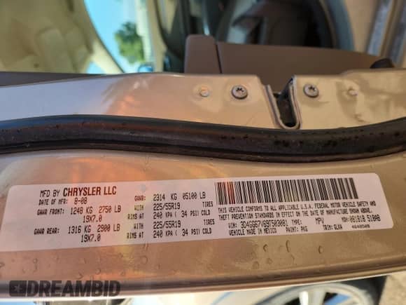 2009 Dodge Journey R/T z VIN 3D4GG67V69T503081, wystawiony jako Copart lot #60400315 z przebiegiem 97 098 mil mil oraz Szkoda całkowita • Salvage title. Historia ofert i sprzedaży dostępna na DreamBid. Obrazek 13.