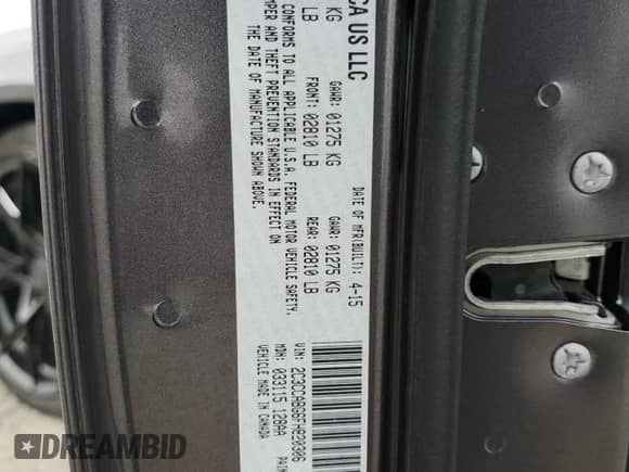2015 Chrysler 300 S с VIN 2C3CCABG6FH820306, выставлен на аукционе Copart как лот 68740145 с пробегом 54 766 миль миль и Списание • Salvage title. История ставок и продаж доступна на DreamBid. Изображение 12.