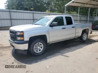 2014 Chevrolet Silverado 1500 Work Truck z VIN 1GCVKPEC7EZ406419, wystawiony jako Copart lot #62202635 z przebiegiem 46 084 mil mil oraz Szkoda całkowita • Salvage title. Historia ofert i sprzedaży dostępna na DreamBid. Obrazek 1.