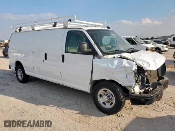 2023 Chevrolet Express Cargo z VIN 1GCWGBFPXP1220787, wystawiony jako Copart lot #89430705 z przebiegiem 57 408 mil mil oraz Szkoda całkowita • Salvage title. Historia ofert i sprzedaży dostępna na DreamBid. Obrazek 4.