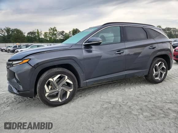 2023 Hyundai Tucson Limited with VIN 5NMJECAE0PH241780, listed as a Copart auction lot 70386005 with 47,216 mi miles and Salvage title. Bid and sale history available at DreamBid. Image 1.