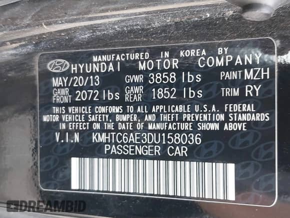 2013 Hyundai Veloster Turbo с VIN KMHTC6AE3DU158036, выставлен на аукционе IAAI как лот 43401490 с пробегом 142 089 миль миль и . История ставок и продаж доступна на DreamBid. Изображение 9.