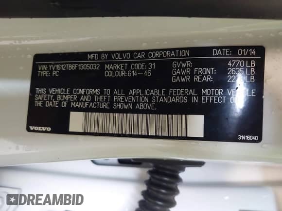 2015 Volvo S60 T5 Premier с VIN YV1612TB6F1305032, выставлен на аукционе IAAI как лот 42606749 с пробегом 93 421 миль миль и . История ставок и продаж доступна на DreamBid. Изображение 9.