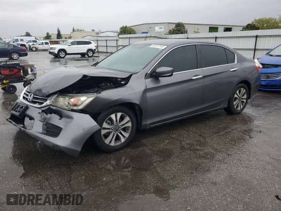 2014 Honda Accord LX с VIN 1HGCR2F34EA213262, выставлен на аукционе Copart как лот 82431345 с пробегом 148 411 миль миль и Списание • Salvage title. История ставок и продаж доступна на DreamBid. Изображение 1.
