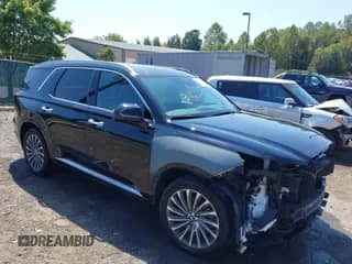 2024 Hyundai Palisade Calligraphy with VIN KM8R74GE9RU681658, listed as a IAAI auction lot 43103775 with 44,628 mi miles and . Bid and sale history available at DreamBid. Image 1.