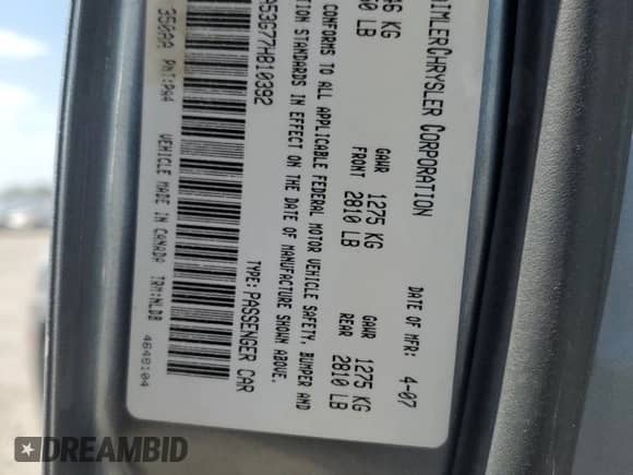2007 Chrysler 300 Touring with VIN 2C3KA53G77H810392, listed as a Copart auction lot 80529525 with 167,715 mi miles and Clean title. Bid and sale history available at DreamBid. Image 12.